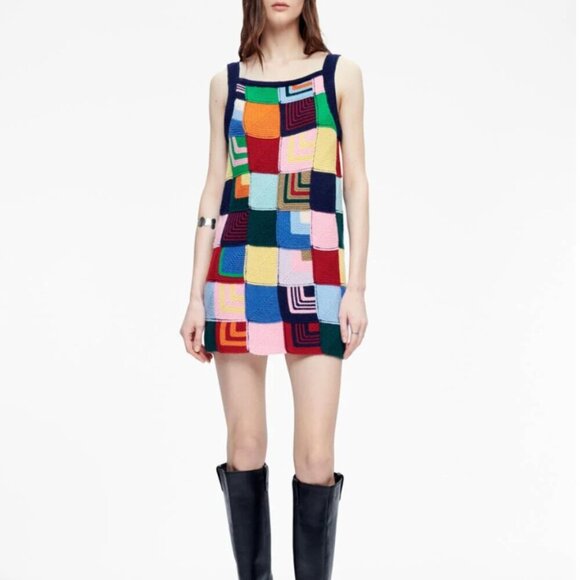 RE/DONE Knit Multi Patchwork Tank Minidress - Picture 4 of 9